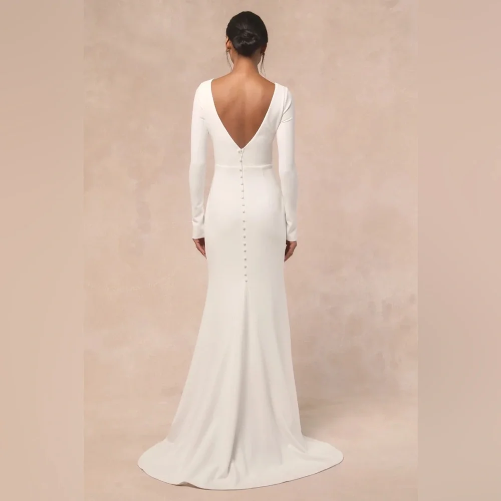 Lulus Feeling of Forever White Long Sleeve Mermaid Maxi Dress - Picture 9 of 14
